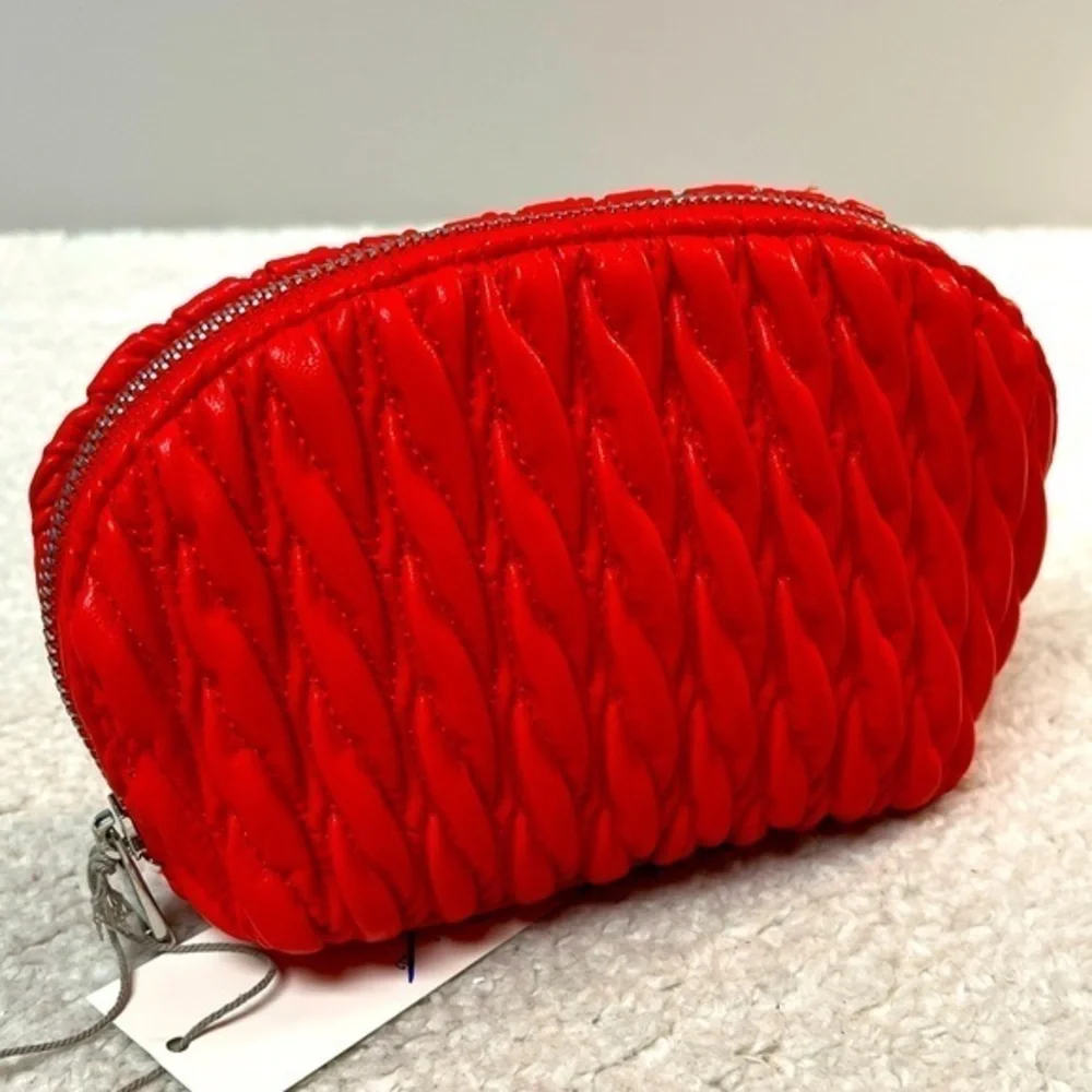 A New Day Red Quilted Women's Cosmetic Travel Bag